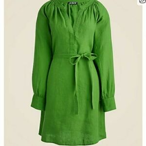 J. Crew Cabana Mini Dress in Linen - Green